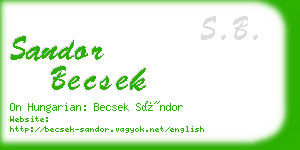 sandor becsek business card